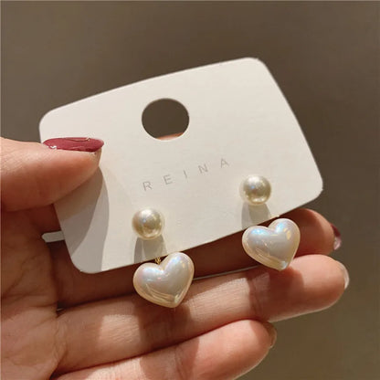 Heart Pearl Earrings