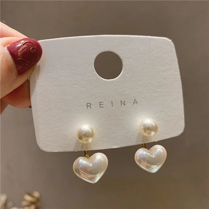 Heart Pearl Earrings