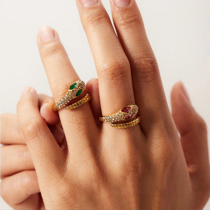 Snake Zircon Ring