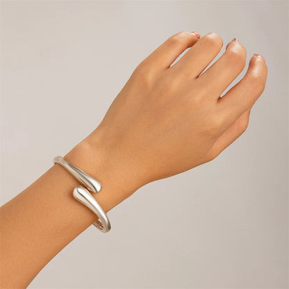 Wide Metal Bangle & Ring